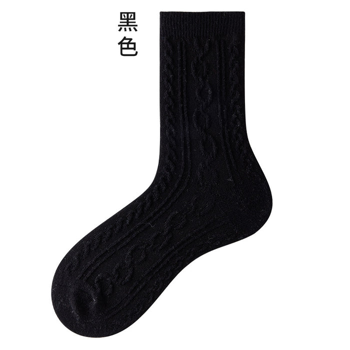 Wholesale Socks Wool Twist Solid Color Pile Socks MOQ≥5 JDC-SK-JiaF004