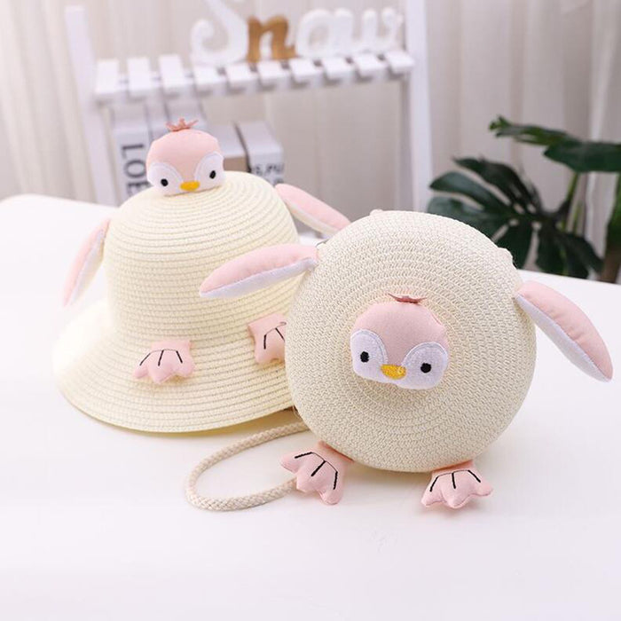 Jewelry WholesaleWholesale cute children Penguin beach sun shading straw hat JDC-FH-Andie001 Fashionhat 暗蝶 %variant_option1% %variant_option2% %variant_option3%  Factory Price JoyasDeChina Joyas De China