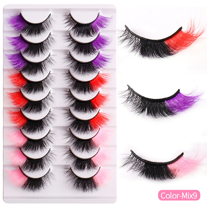 Wholesale High Imitation Color Fried Thick Curly Mink Hair False Eyelashes JDC-EY-JST006