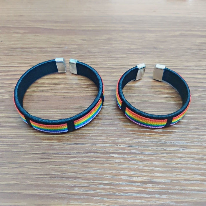 Wholesale LGBT same -sex gay six -color line weaving rainbow bracelet JDC-BT-GuangG002