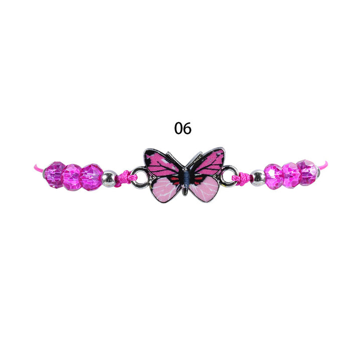 Wholesale Crystal Beaded Colorful Butterfly Bracelet JDC-BT-Yiye023