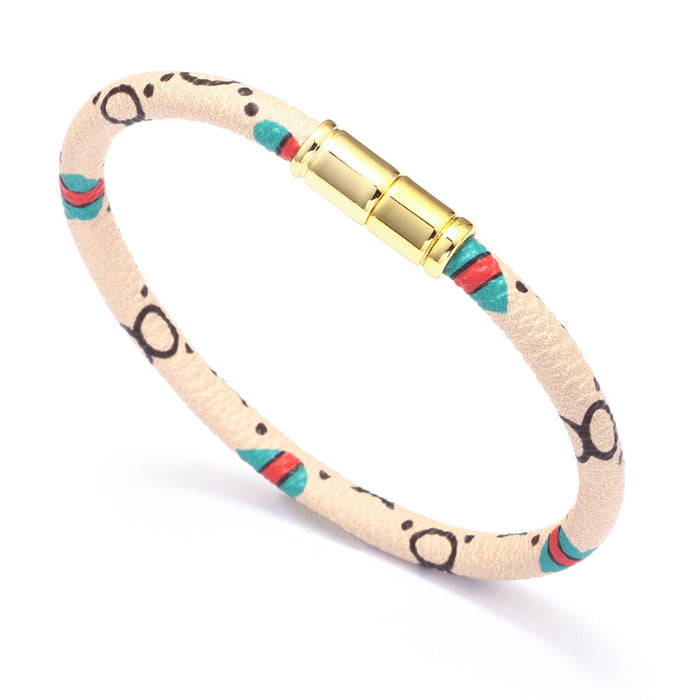 Wholesale Bracelet Colorful Bracelet PU Leather Alloy (F) JDC-BT-QiN001