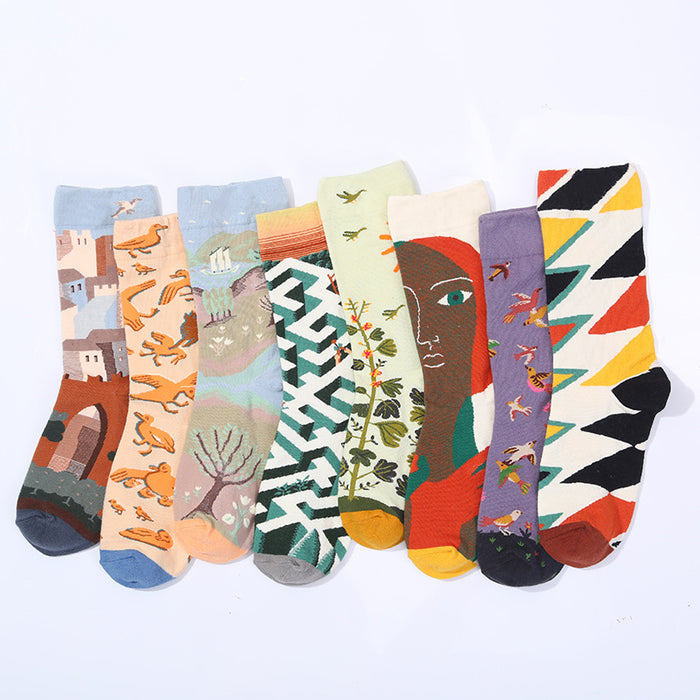 Wholesale Oil Painting Socks Light Luxury Art Socks JDC-SK-XinH012