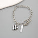 Jewelry WholesaleWholesale Black and White Checkerboard Love Pendant Bracelet JDC-BT-F940 Bracelet 韩之尚 %variant_option1% %variant_option2% %variant_option3%  Factory Price JoyasDeChina Joyas De China