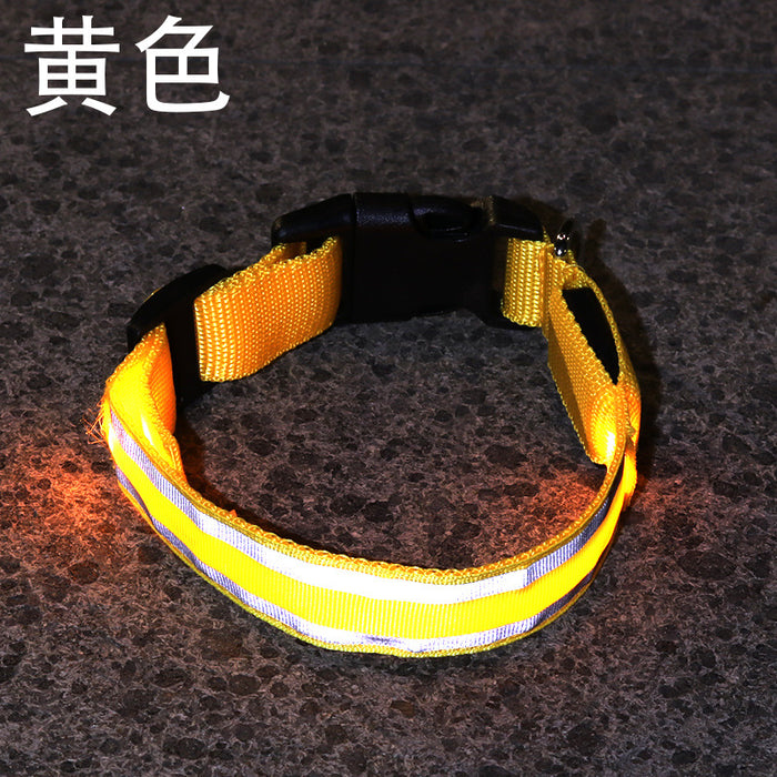 Wholesale Nylon Webbing LED Light Up Dog Collar JDC-FT-XuanD003