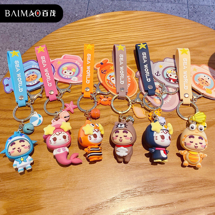 Wholesale Keychains Hardware PVC Cartoon Cute MOQ≥2 JDC-KC-BaiM054