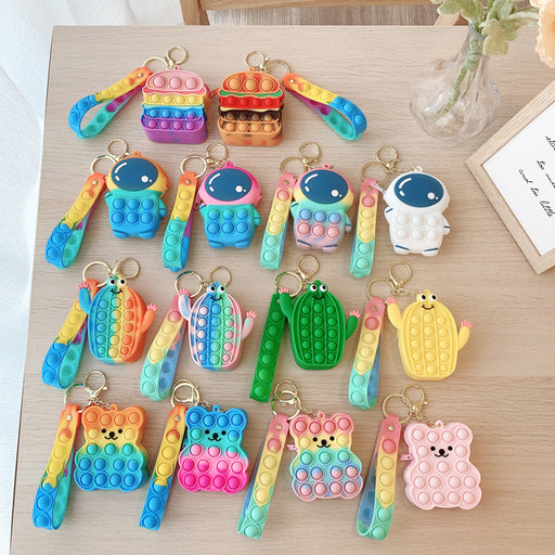 Jewelry WholesaleWholesale key chain astronaut fingertip toy Hamburg bubble music JDC-FT-XuYe004 fidgets toy 旭业 %variant_option1% %variant_option2% %variant_option3%  Factory Price JoyasDeChina Joyas De China