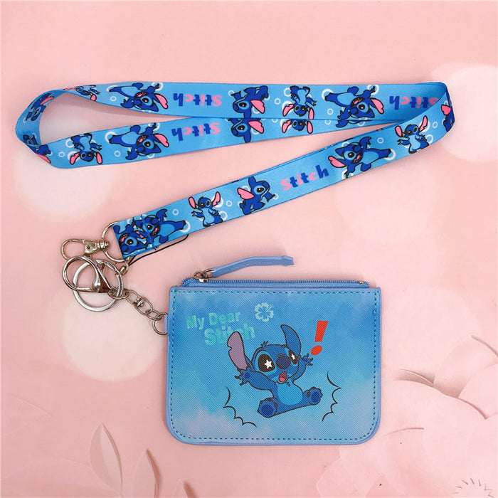 Wholesale PU Card Holder Coin Purse with Keychain Lanyard JDC-KC-YaLL001