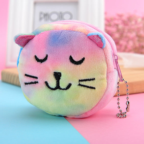 Wholesale Mini Colorful Three-dimensional Round Plush Coin Cute Keychain JDC-KC-RJ001