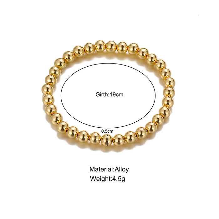 Jewelry WholesaleWholesale electrophoretic gold bead metal elastic Bracelet JDC-BT-F913 Bracelet 韩之尚 %variant_option1% %variant_option2% %variant_option3%  Factory Price JoyasDeChina Joyas De China