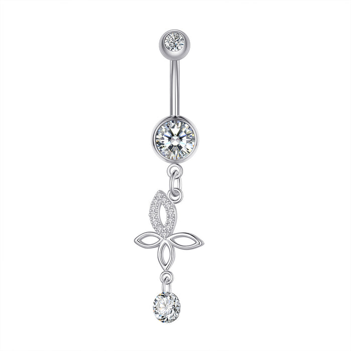 Wholesale zircon navel ring navel nail piercing JDC-UN-WeiB002