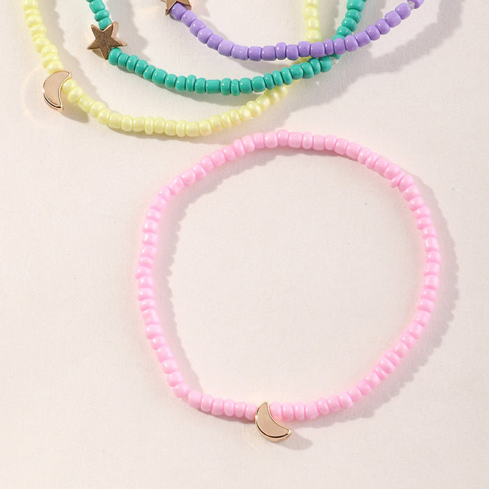 Wholesale Boho Summer Beach Solid Beige Bead Anklet JDC-BT-YueS002