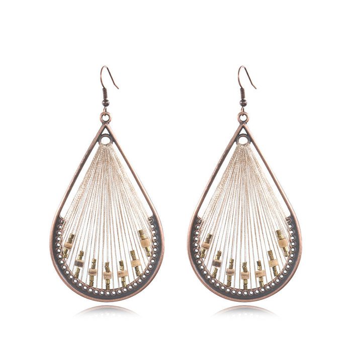 Jewelry WholesaleWholesale vintage teardrop shaped hand-woven Miyuki rice beads series earrings JDC-ES-HH004 Earrings 汉虹 %variant_option1% %variant_option2% %variant_option3%  Factory Price JoyasDeChina Joyas De China