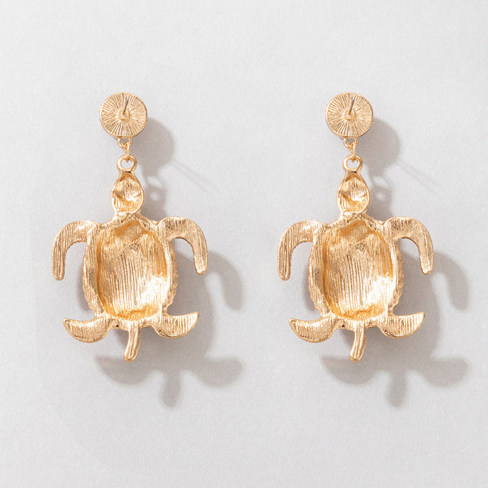 Wholesale Pearl Color Turtle Diamond Alloy Earrings JDC-ES-C188