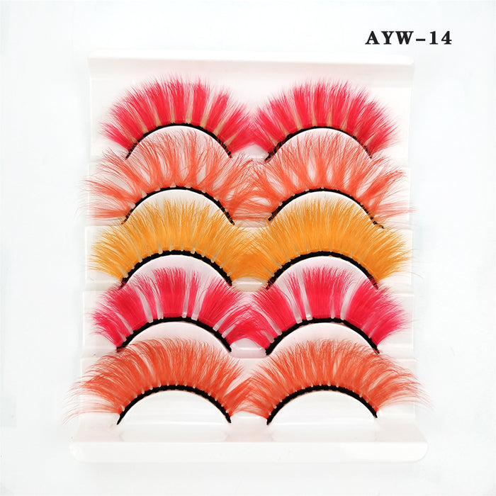 Jewelry WholesaleWholesale Color Messy False Eyelashes 5 Pairs Pack JDC-EY-LDian002 eyelashes 靓点 %variant_option1% %variant_option2% %variant_option3%  Factory Price JoyasDeChina Joyas De China