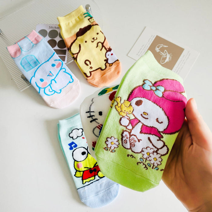 Wholesale Sock Cotton Mid Tube Breathable Sweat Absorb Cute Cartoon (S) MOQ≥2 JDC-SK-QinY004