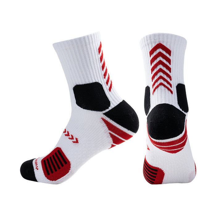 Wholesale Thickened Towel Bottom Mid Tube Elite Sports Socks Arrow JDC-SK-TengYu004