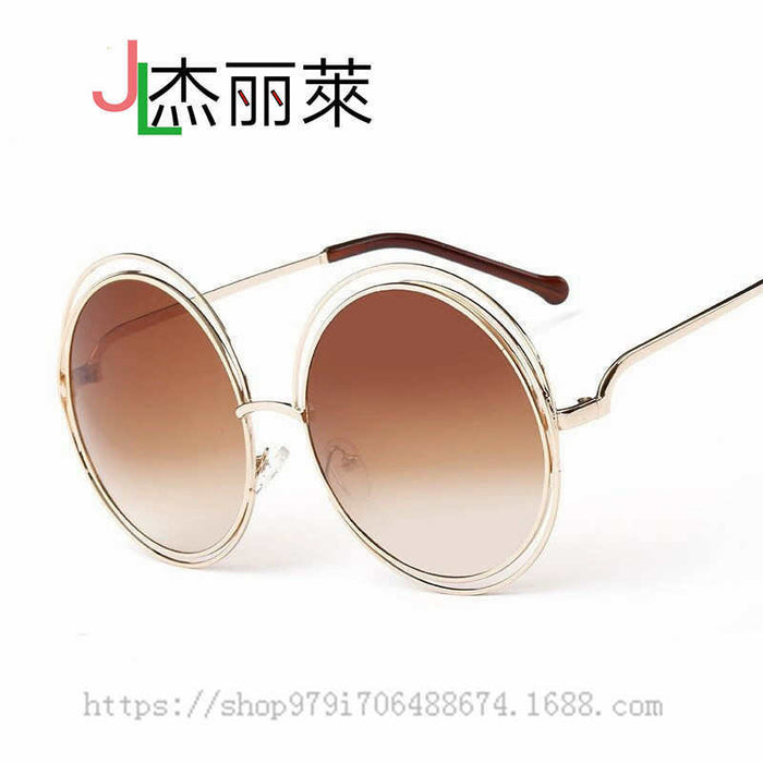 Jewelry WholesaleWholesale wild fox large frame sunglasses round frame real film flat mirror JDC-SG-JunL001 Sunglasses 俊莱 %variant_option1% %variant_option2% %variant_option3%  Factory Price JoyasDeChina Joyas De China