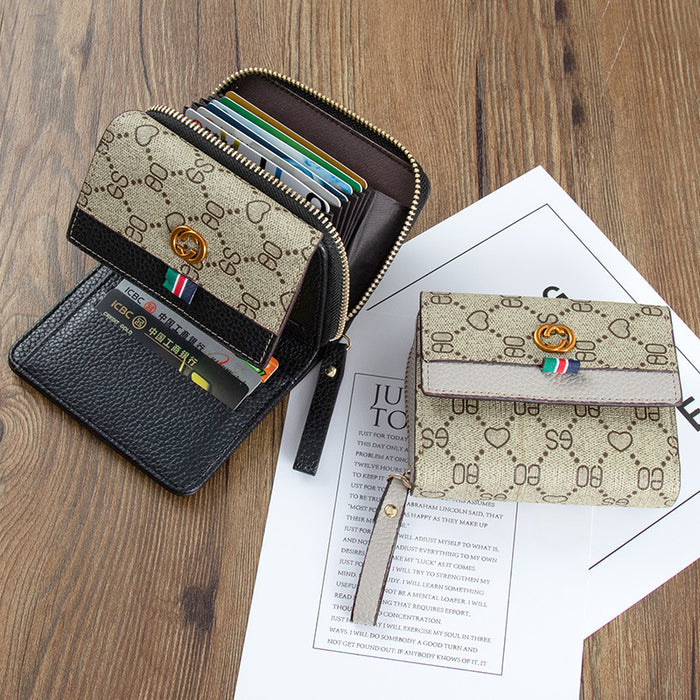 Wholesale Purse PU Multifunctional Zipper Short Coin Purse (F) JDC-WT-Enyibei001