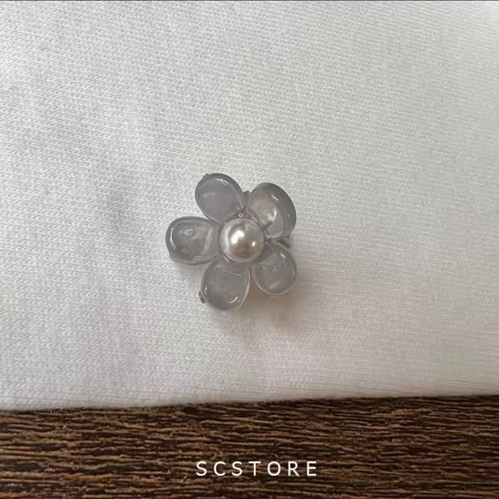 Wholesale Hair Clips Acrylic Girl Jelly Flower Color Diamond Pearl Mini MOQ≥2 JDC-HC-QZ005