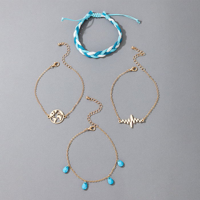 Jewelry WholesaleWholesale electric diagram blue braided rope map multi-layer anklet four-piece set JDC-AS-HEM003 Anklet 和鸣 %variant_option1% %variant_option2% %variant_option3%  Factory Price JoyasDeChina Joyas De China