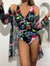 Jewelry WholesaleWholesale new botanical print pleated three piece swimsuit bikini JDC-SW-Shai006 Swimwear 莎海 %variant_option1% %variant_option2% %variant_option3%  Factory Price JoyasDeChina Joyas De China