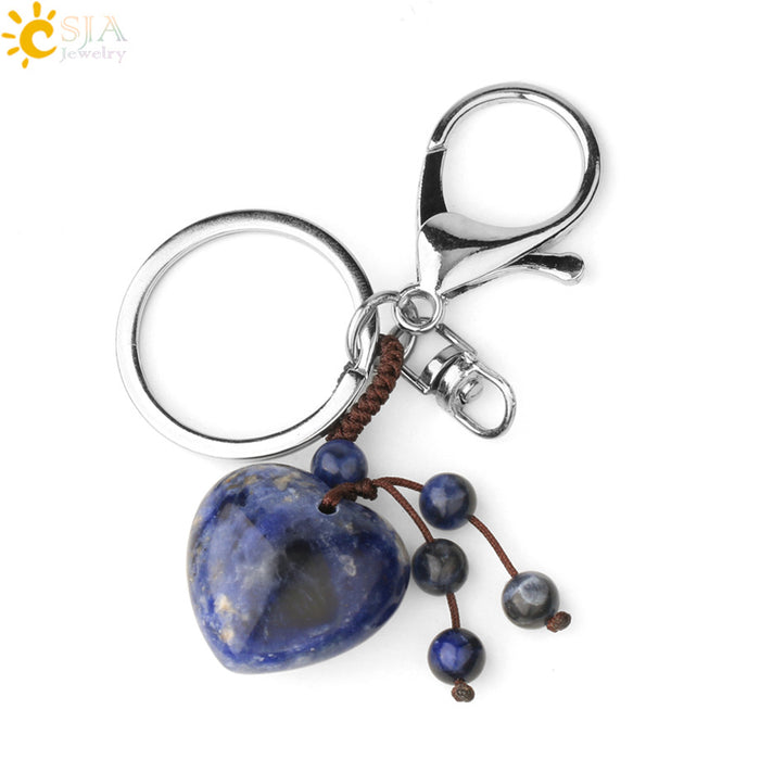 Wholesale Heart Shaped Turquoise Opal Crystal Keychain JDC-KC-HS002