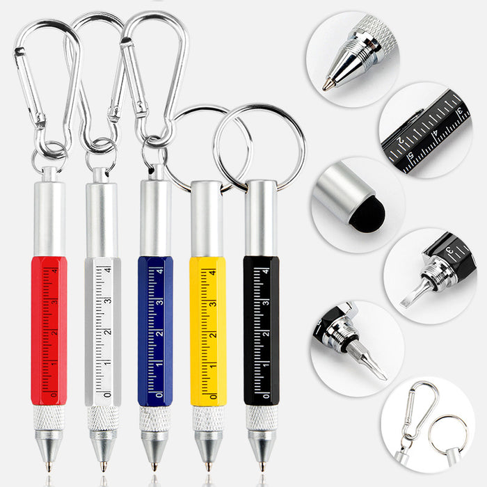 Wholesale LED Ballpoint Pen Multifunction Tool Pen 6 in 1 Metal Pen Screwdriver Carabiner MOQ≥2 JDC-KC-CHui003