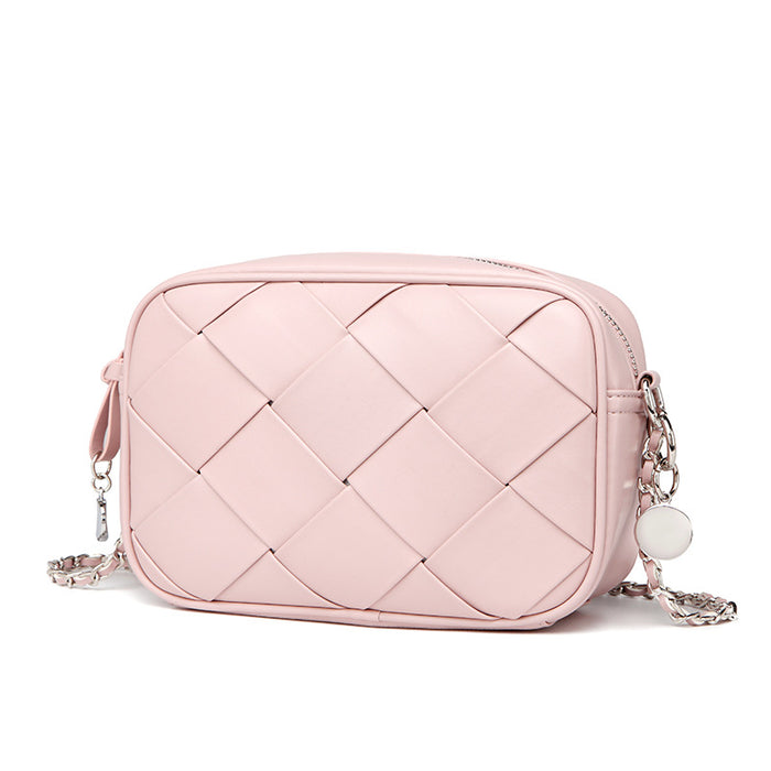 Wholesale Shoulder Bag PU Chain Rhombus Braided Bag Diagonal Span JDC-SD-Yuhua001