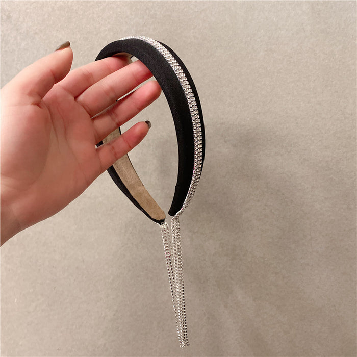 Jewelry WholesaleWholesale tassel rhinestone alloy hair band JDC-HD-ZC012 Headband 智承 %variant_option1% %variant_option2% %variant_option3%  Factory Price JoyasDeChina Joyas De China