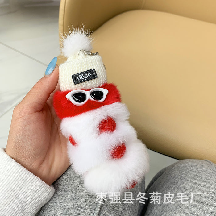 Jewelry WholesaleWholesale caterpillar bag cute plush car keychain JDC-KC-DJu001 Keychains 冬菊 %variant_option1% %variant_option2% %variant_option3%  Factory Price JoyasDeChina Joyas De China