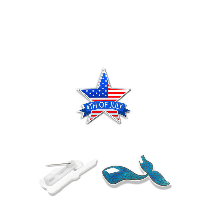 Wholesale 4th of July Acrylic USA Flag Independence Day Brooch MOQ≥2 JDC-BC-XiangL001