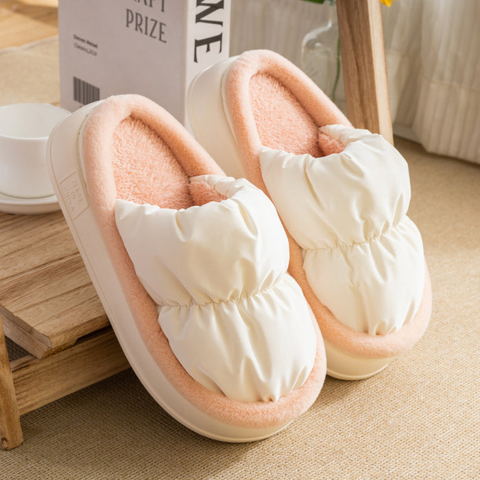 Wholesale Slippers Rainproof Cloth Winter Thick Sole Cute Plus Velvet Warm JDC-SP-RLY004