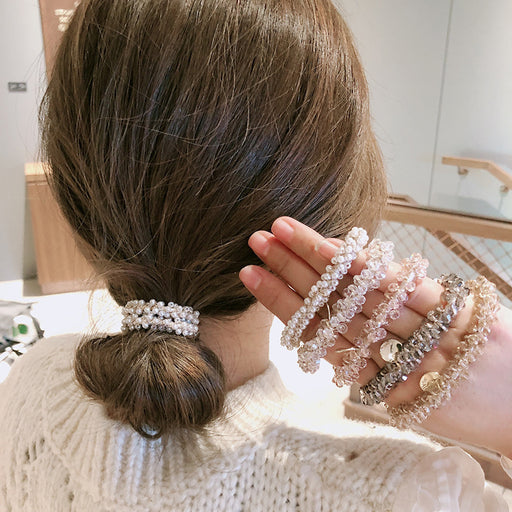 Jewelry WholesaleWholesale pearl crystal hair rope JDC-HS-KX003 Hair Scrunchies 柯羡 %variant_option1% %variant_option2% %variant_option3%  Factory Price JoyasDeChina Joyas De China