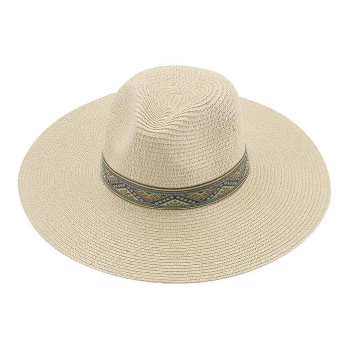 Jewelry WholesaleWholesale Dome Webbing Beach Retro Straw Hat MOQ≥2 JDC-FH-Guanchuan015 Fashionhat 冠川 %variant_option1% %variant_option2% %variant_option3%  Factory Price JoyasDeChina Joyas De China