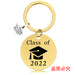 Jewelry WholesaleWholesale Graduation Season Gift Stainless Steel Round Metal Keychain JDC-KC-GangGu015 Keychains 钢古 %variant_option1% %variant_option2% %variant_option3%  Factory Price JoyasDeChina Joyas De China