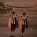 Jewelry WholesaleWholesale Boho Tassel Feather Alloy Earrings JDC-ES-Daiq031 Earrings 黛茜 %variant_option1% %variant_option2% %variant_option3%  Factory Price JoyasDeChina Joyas De China