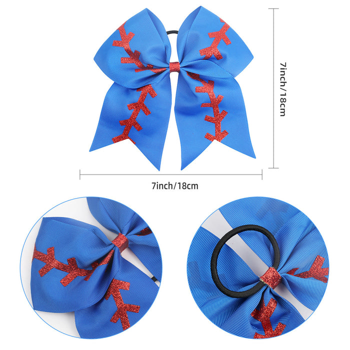 Wholesale hairpin cloth football kids bow baseball cheerleader JDC-HS-Danzuo014