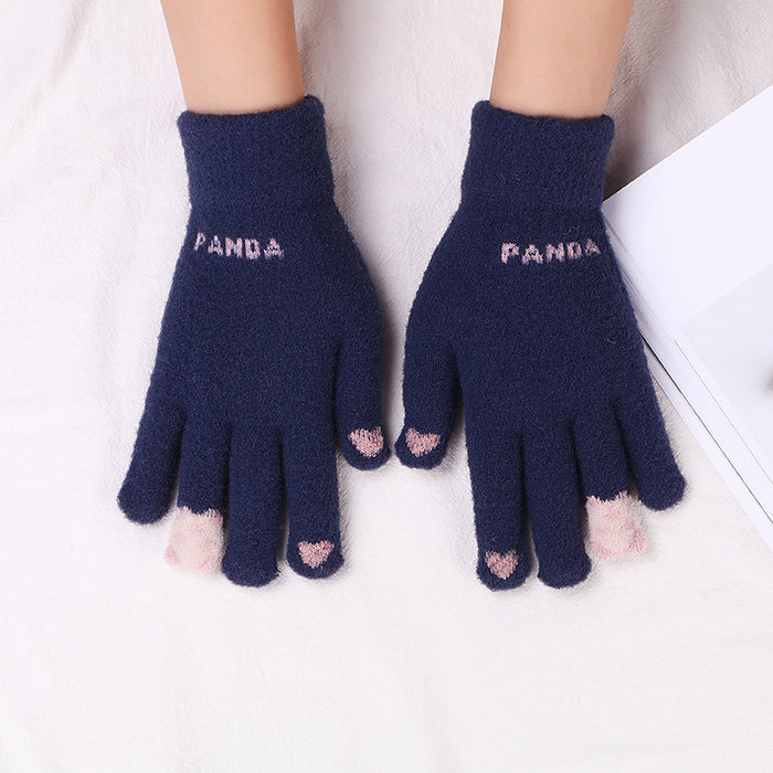 Wholesale Gloves Polyester Cute Panda Warm and Cold Protection Touch Screen MOQ≥2 JDC-GS-JiaT010