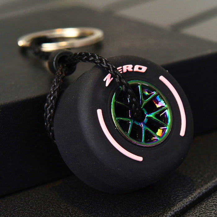 Jewelry WholesaleWholesale soft rubber small tire keychain with hub double-sided LOGO JDC-KC-Chongr005 Keychains 充睿 %variant_option1% %variant_option2% %variant_option3%  Factory Price JoyasDeChina Joyas De China