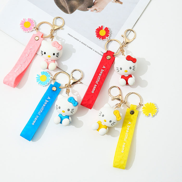 Wholesale cartoon keychain silicone cute doll pendant MOQ≥3 JDC-KC-AYuan002