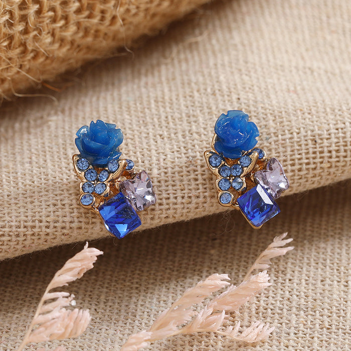 Wholesale Earrings Alloy Exaggerated Crystal Vintage MOQ≥2 JDC-ES-KaiQ061