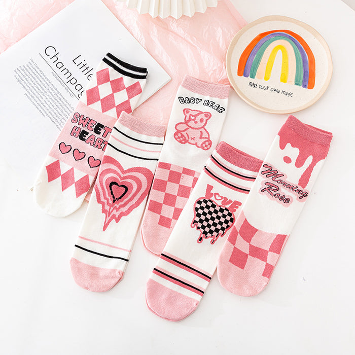 Wholesale Socks Cotton Pink Cute Bear Socks JDC-SK-JTing006