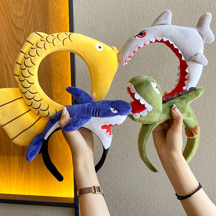 Wholesale dinosaur crab face wash super cute cute cartoon funny headband MOQ≥2 JDC-HD-YuYue001