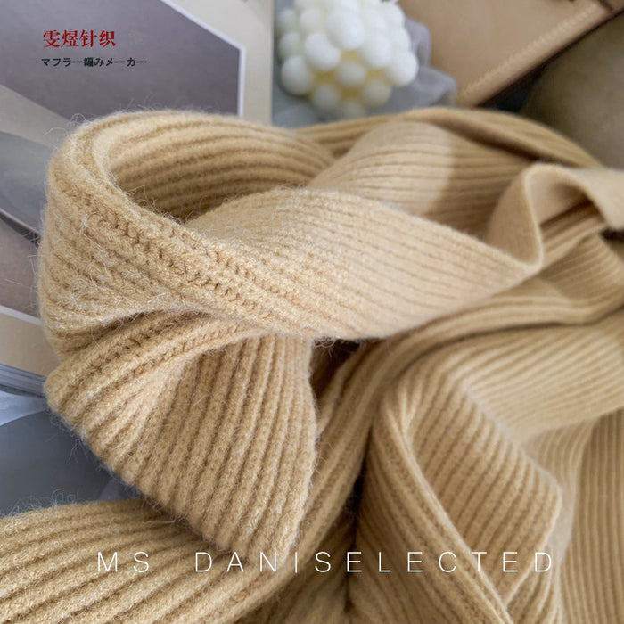 Wholesale Scarf Acrylic Cotton Winter Thickening Warm Yarn Solid JDC-SF-hengc007