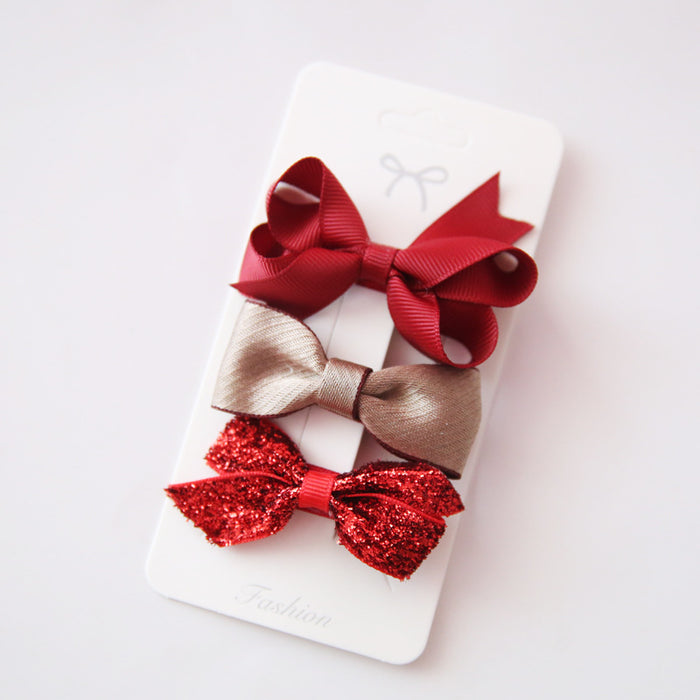 Wholesale Hair Clips Cloth Kids Bow 3pcs/set MOQ≥2 JDC-HC-YiS004