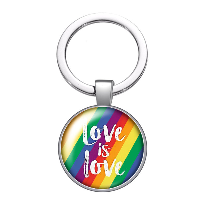 Wholesale LGBT Pride Day Alloy Time Stone Keychain JDC-KC-CMX002