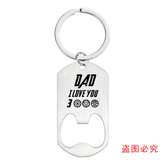 Jewelry WholesaleWholesale Father's Day Bottle Opener Metal Keychain JDC-KC-GangGu024 Keychains 钢古 %variant_option1% %variant_option2% %variant_option3%  Factory Price JoyasDeChina Joyas De China