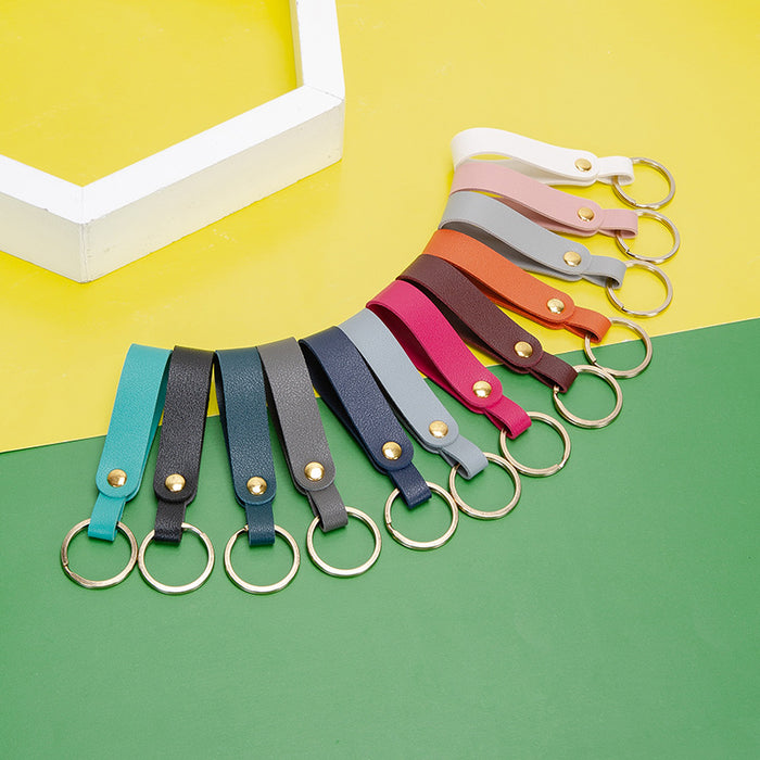 Wholesale Keychains PU Leather Car Simple Solid Color JDC-KC-XingR008