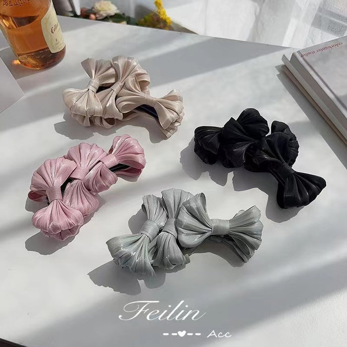 Wholesale hairpin cloth bow banana vertical clip JDC-HC-QZ001